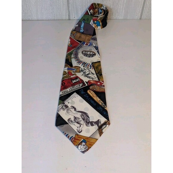 VTG Nicole Miller Baseball Theme 100% Silk Tie 1991 EUC - Picture 1 of 7